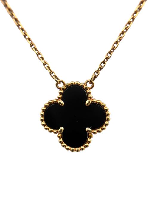 VAN CLEEF & ARPELS（ヴァンクリーフ＆アーペル）VAN CLEEF & ARPELS  Vintage Alhambra pendant, 18K yellow gold, onyx ヴィンテージ アルハンブラ ペンダント オニキス サイズ:ヴィンテージアルハンブラの古着・服飾アイテム