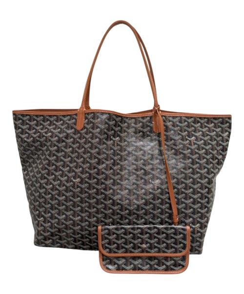 GOYARD（ゴヤール）GOYARD (ゴヤール) サンルイMM トートバッグ ブラック×ブラウン サイズ:MMの古着・服飾アイテム