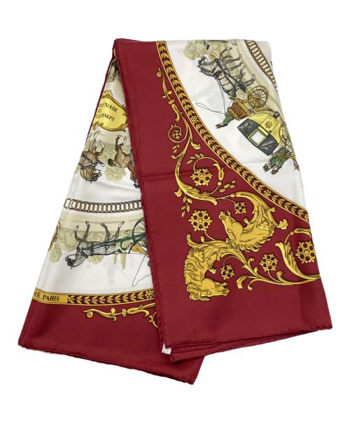 HERMES（エルメス）HERMES (エルメス) カレ90/ロンシャンへの散歩 レッド サイズ:90の古着・服飾アイテム
