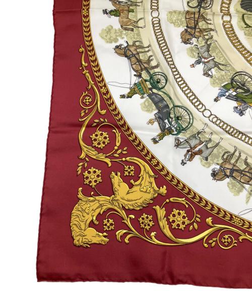HERMES（エルメス）HERMES (エルメス) カレ90/ロンシャンへの散歩 レッド サイズ:90の古着・服飾アイテム