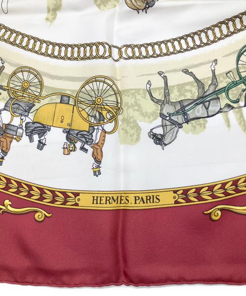 HERMES（エルメス）HERMES (エルメス) カレ90/ロンシャンへの散歩 レッド サイズ:90の古着・服飾アイテム