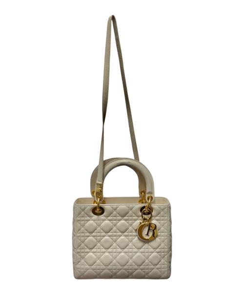 Christian Dior（クリスチャン ディオール）Christian Dior (クリスチャン ディオール) レディディオール ミディアム M0565ONGE ホワイトの古着・服飾アイテム