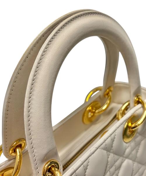 Christian Dior（クリスチャン ディオール）Christian Dior (クリスチャン ディオール) レディディオール ミディアム M0565ONGE ホワイトの古着・服飾アイテム
