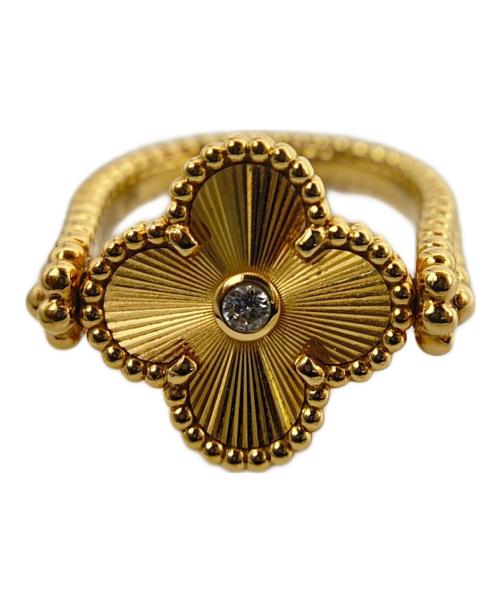 VAN CLEEF & ARPELS（ヴァンクリーフ＆アーペル）VAN CLEEF & ARPELS (ヴァンクリーフ＆アーペル) Reversible Blue Agate D-Ring/リバーシブルブルーアゲートDリング/VCARPGV152 サイズ:ｳﾞｨﾝﾃｰｼﾞ/52/12号の古着・服飾アイテム