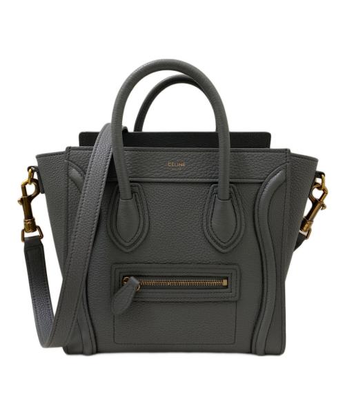 CELINE（セリーヌ）CELINE (セリーヌ) ラゲージナノショッパーハンドバッグ グレー サイズ:ナノの古着・服飾アイテム