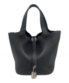 HERMES（エルメス）の古着「ピコタンPM/Picotin Lock 18/トリヨンクレマンス/Z刻印/シルバー金具/ハンドバッグ/レザーバッグ」｜ブラック