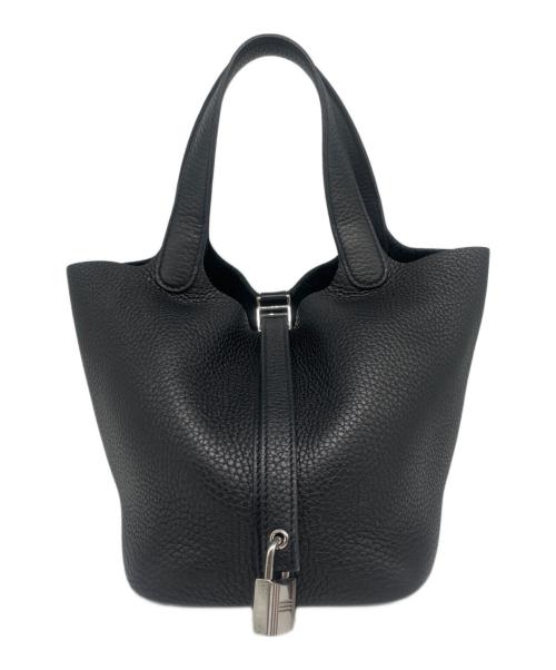 HERMES（エルメス）HERMES (エルメス) ピコタンPM/Picotin Lock 18/トリヨンクレマンス/Z刻印/シルバー金具/ハンドバッグ/レザーバッグ ブラック サイズ:PMの古着・服飾アイテム