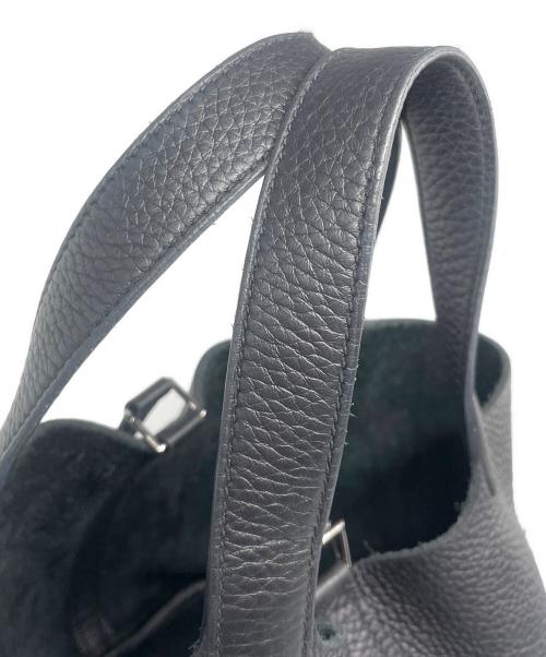 HERMES（エルメス）HERMES (エルメス) ピコタンPM/Picotin Lock 18/トリヨンクレマンス/Z刻印/シルバー金具/ハンドバッグ/レザーバッグ ブラック サイズ:PMの古着・服飾アイテム
