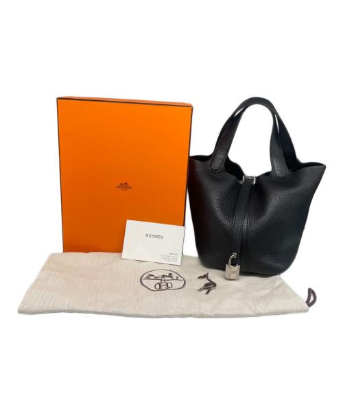 HERMES（エルメス）HERMES (エルメス) ピコタンPM/Picotin Lock 18/トリヨンクレマンス/Z刻印/シルバー金具/ハンドバッグ/レザーバッグ ブラック サイズ:PMの古着・服飾アイテム