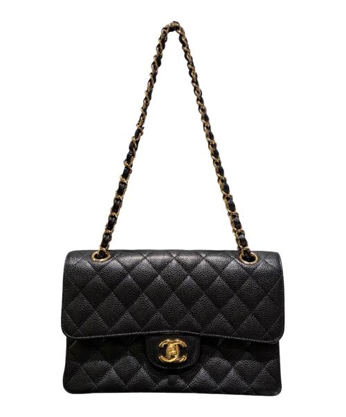 CHANEL（シャネル）CHANEL (シャネル) マトラッセ23/Wフラップチェーンショルダーバッグ/キャビアスキン/ゴールド金具/1919****/2014年頃 ブラック×ゴールド金具 サイズ:23の古着・服飾アイテム