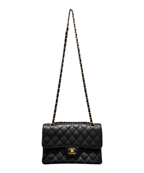 CHANEL（シャネル）CHANEL (シャネル) マトラッセ23/Wフラップチェーンショルダーバッグ/キャビアスキン/ゴールド金具/1919****/2014年頃 ブラック×ゴールド金具 サイズ:23の古着・服飾アイテム