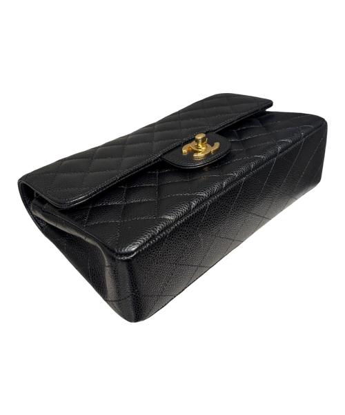 CHANEL（シャネル）CHANEL (シャネル) マトラッセ23/Wフラップチェーンショルダーバッグ/キャビアスキン/ゴールド金具/1919****/2014年頃 ブラック×ゴールド金具 サイズ:23の古着・服飾アイテム