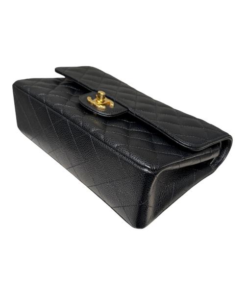 CHANEL（シャネル）CHANEL (シャネル) マトラッセ23/Wフラップチェーンショルダーバッグ/キャビアスキン/ゴールド金具/1919****/2014年頃 ブラック×ゴールド金具 サイズ:23の古着・服飾アイテム