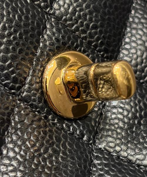 CHANEL（シャネル）CHANEL (シャネル) マトラッセ23/Wフラップチェーンショルダーバッグ/キャビアスキン/ゴールド金具/1919****/2014年頃 ブラック×ゴールド金具 サイズ:23の古着・服飾アイテム