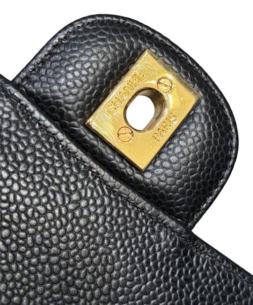 CHANEL（シャネル）CHANEL (シャネル) マトラッセ23/Wフラップチェーンショルダーバッグ/キャビアスキン/ゴールド金具/1919****/2014年頃 ブラック×ゴールド金具 サイズ:23の古着・服飾アイテム