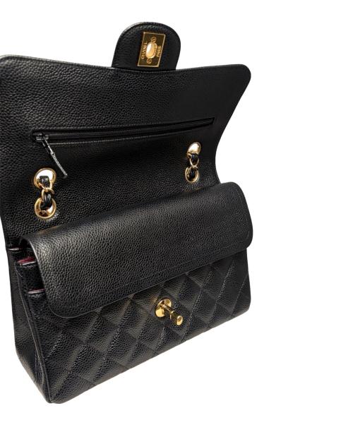 CHANEL（シャネル）CHANEL (シャネル) マトラッセ23/Wフラップチェーンショルダーバッグ/キャビアスキン/ゴールド金具/1919****/2014年頃 ブラック×ゴールド金具 サイズ:23の古着・服飾アイテム