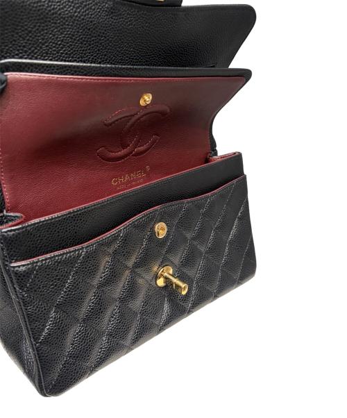 CHANEL（シャネル）CHANEL (シャネル) マトラッセ23/Wフラップチェーンショルダーバッグ/キャビアスキン/ゴールド金具/1919****/2014年頃 ブラック×ゴールド金具 サイズ:23の古着・服飾アイテム