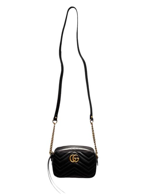 GUCCI（グッチ）GUCCI (グッチ) GGマーモント カメラショルダーバッグ ブラックの古着・服飾アイテム