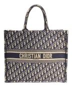 Christian Diorクリスチャン ディオール）の古着「ブックトートバッグ ラージ」｜ベージュ×ネイビー