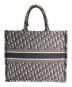 Christian Dior (クリスチャン ディオール) ブックトートバッグ ラージ ベージュ×ネイビー：230000円
