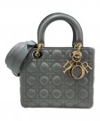 Christian Diorクリスチャン ディオール）の古着「LADY DIOR ミディアム ハンドバッグ」｜グレー