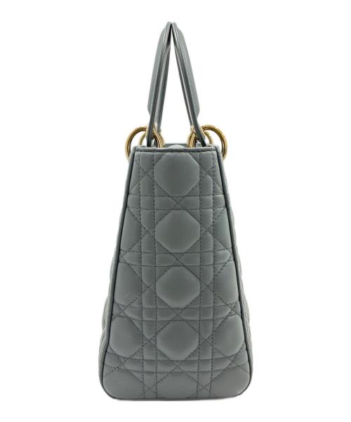 Christian Dior（クリスチャン ディオール）Christian Dior (クリスチャン ディオール) LADY DIOR ミディアム ハンドバッグ グレー サイズ:ミディアムの古着・服飾アイテム