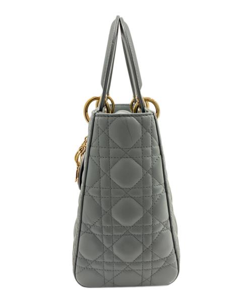 Christian Dior（クリスチャン ディオール）Christian Dior (クリスチャン ディオール) LADY DIOR ミディアム ハンドバッグ グレー サイズ:ミディアムの古着・服飾アイテム