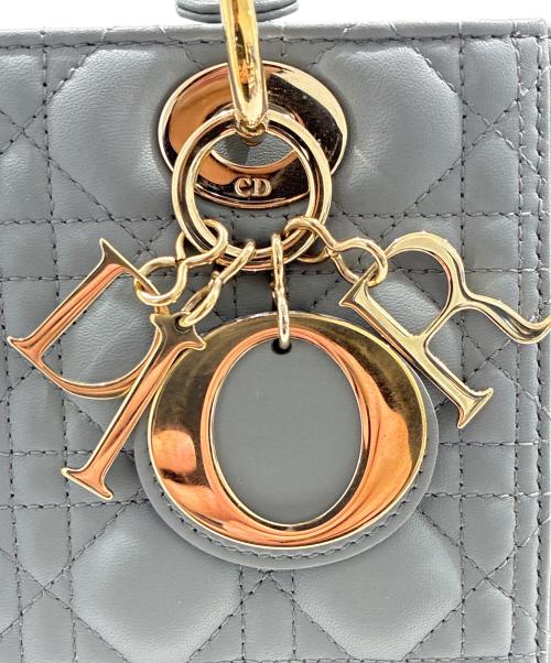 Christian Dior（クリスチャン ディオール）Christian Dior (クリスチャン ディオール) LADY DIOR ミディアム ハンドバッグ グレー サイズ:ミディアムの古着・服飾アイテム