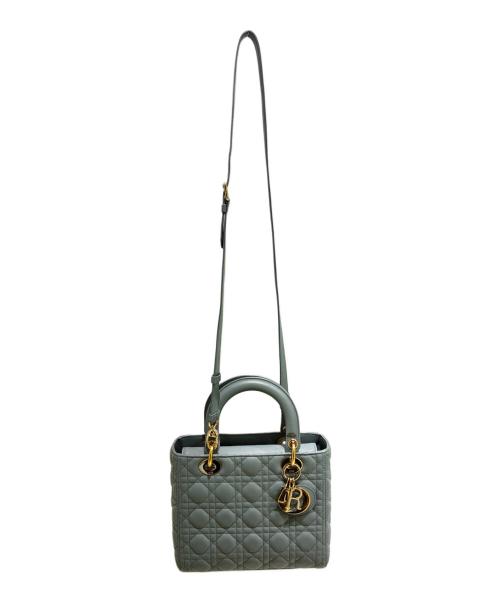 Christian Dior（クリスチャン ディオール）Christian Dior (クリスチャン ディオール) LADY DIOR ミディアム ハンドバッグ グレー サイズ:ミディアムの古着・服飾アイテム