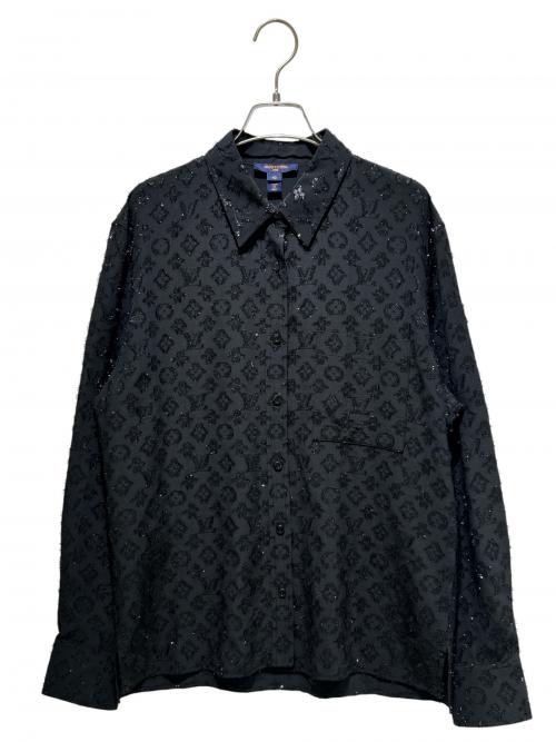 LOUIS VUITTON（ルイ ヴィトン）LOUIS VUITTON (ルイ ヴィトン) Monogram silk shirt/モノグラムシルクシャツ/RW221B XGR FMTO62 ブラック サイズ:40の古着・服飾アイテム