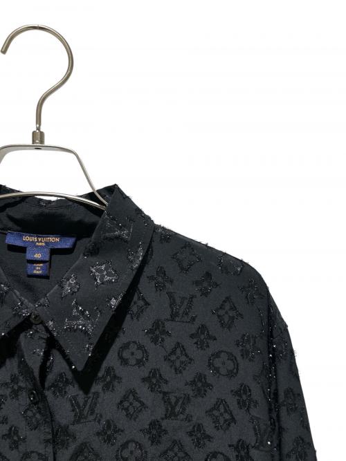 LOUIS VUITTON（ルイ ヴィトン）LOUIS VUITTON (ルイ ヴィトン) Monogram silk shirt/モノグラムシルクシャツ/RW221B XGR FMTO62 ブラック サイズ:40の古着・服飾アイテム