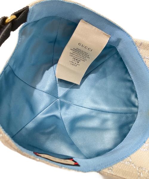 GUCCI（グッチ）GUCCI (グッチ) ラメ ベースボールキャップ ホワイト サイズ:Mの古着・服飾アイテム