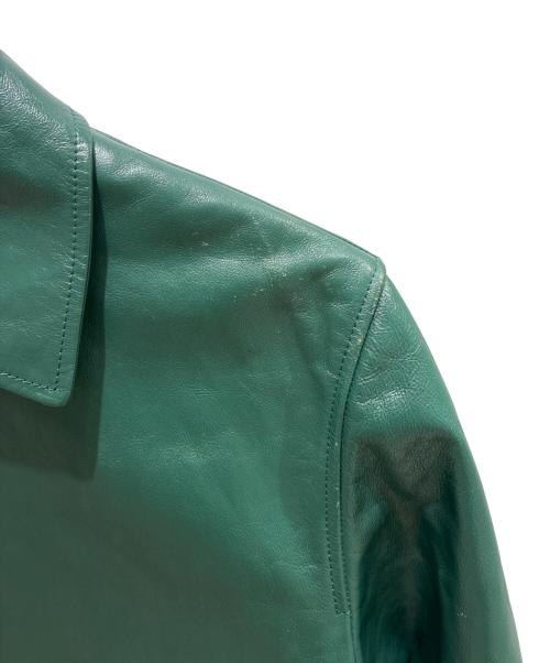 CELINE（セリーヌ）CELINE (セリーヌ) Leather Varsity Jacket/レザーアワードジャケット/2ED80132O グリーン サイズ:36の古着・服飾アイテム