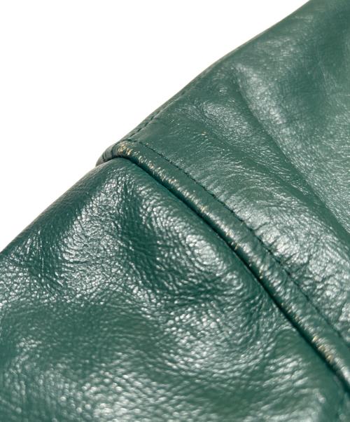 CELINE（セリーヌ）CELINE (セリーヌ) Leather Varsity Jacket/レザーアワードジャケット/2ED80132O グリーン サイズ:36の古着・服飾アイテム