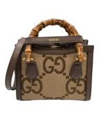 GUCCIグッチ）の古着「ジャンボGG ダイアナ バンブーハンドルハンドバッグ」｜ベージュ