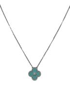 VAN CLEEF & ARPELSヴァンクリーフ＆アーペル）の古着「ヴィンテージアルハンブラ セーブル1Pダイヤ/Vintage Alhambra Celadon Green 1P Diamond/VCARP9RU00」