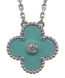VAN CLEEF & ARPELS（ヴァンクリーフ＆アーペル）の古着「ヴィンテージアルハンブラ セーブル1Pダイヤ/Vintage Alhambra Celadon Green 1P Diamond/VCARP9RU00」