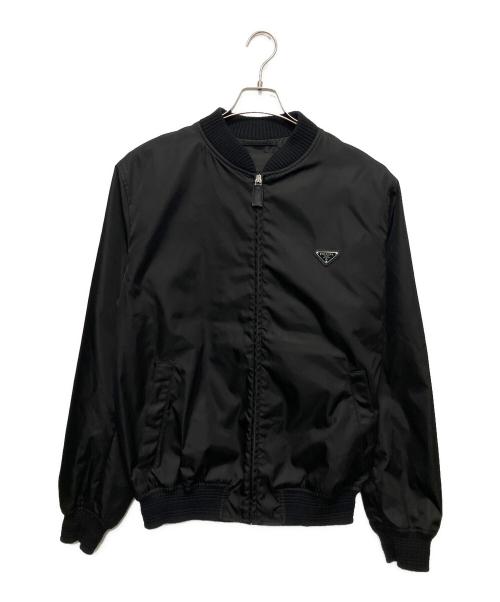 PRADA（プラダ）PRADA (プラダ) Re-Nylon トライアングルロゴプレートライト ボンバージャケット ブラック サイズ:54の古着・服飾アイテム