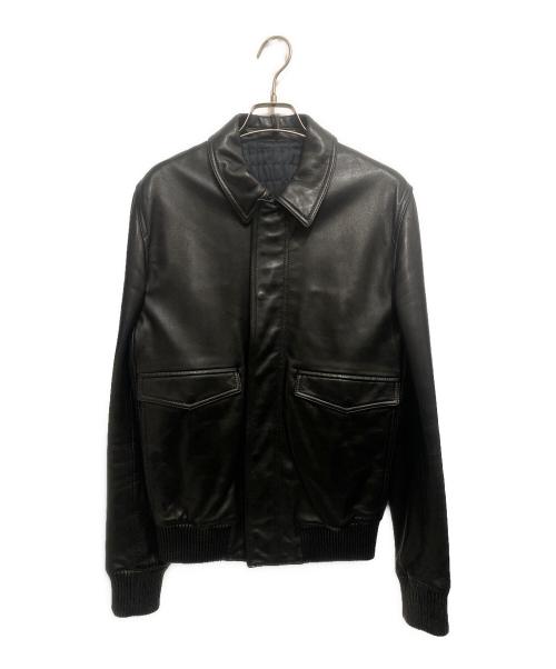 DIOR HOMME（ディオール オム）DIOR HOMME (ディオール オム) レザーフライトジャケット ブラック サイズ:48の古着・服飾アイテム