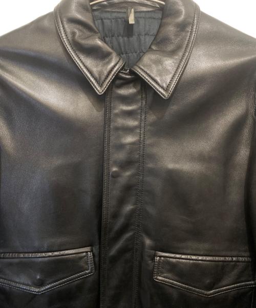 DIOR HOMME（ディオール オム）DIOR HOMME (ディオール オム) レザーフライトジャケット ブラック サイズ:48の古着・服飾アイテム