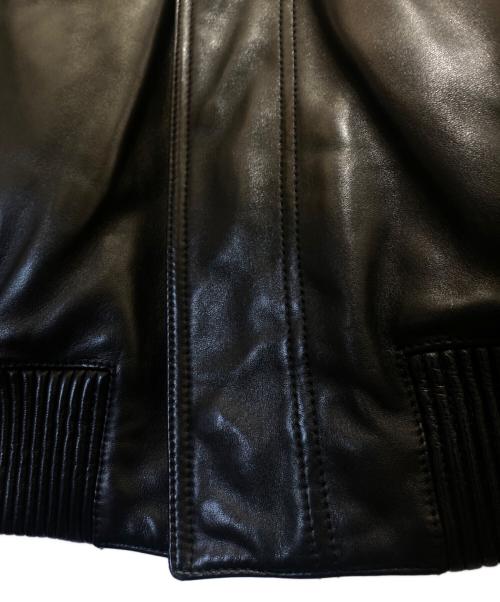 DIOR HOMME（ディオール オム）DIOR HOMME (ディオール オム) レザーフライトジャケット ブラック サイズ:48の古着・服飾アイテム
