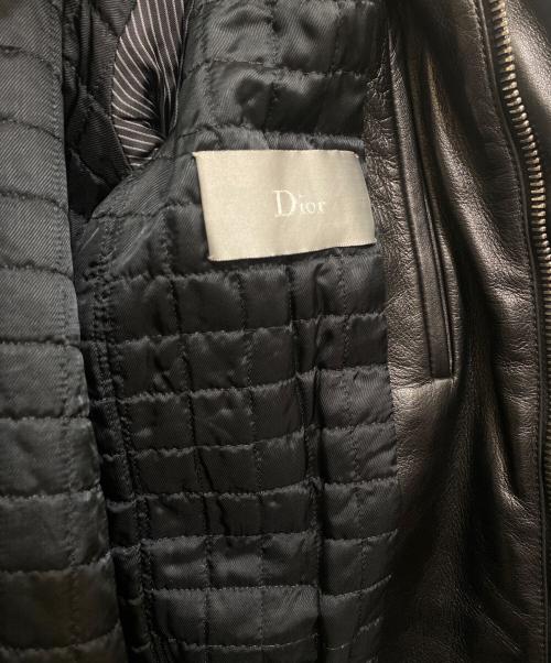 DIOR HOMME（ディオール オム）DIOR HOMME (ディオール オム) レザーフライトジャケット ブラック サイズ:48の古着・服飾アイテム