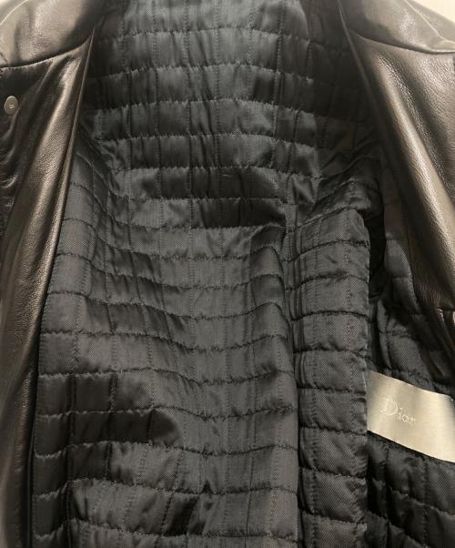 DIOR HOMME（ディオール オム）DIOR HOMME (ディオール オム) レザーフライトジャケット ブラック サイズ:48の古着・服飾アイテム