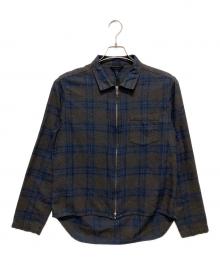 CHROME HEARTS（クロムハーツ）の古着「HEYWOOD/ダガージップチェックシャツ」｜グレー×ネイビー