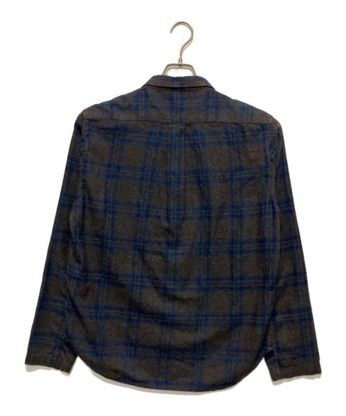 CHROME HEARTS（クロムハーツ）CHROME HEARTS (クロムハーツ) HEYWOOD/ダガージップチェックシャツ グレー×ネイビー サイズ:Mの古着・服飾アイテム