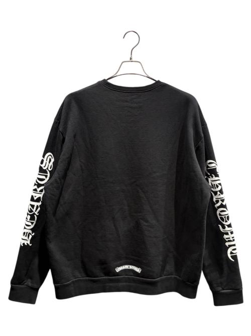 CHROME HEARTS（クロムハーツ）CHROME HEARTS (クロムハーツ) SWTSHRT PLVR/ネックアームロゴプリントスウェット ブラック サイズ:Mの古着・服飾アイテム