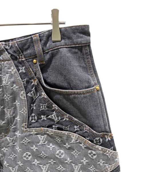 LOUIS VUITTON（ルイ ヴィトン）LOUIS VUITTON (ルイ ヴィトン) モノグラム フラワー デニムパンツ ライトグレー サイズ:32の古着・服飾アイテム