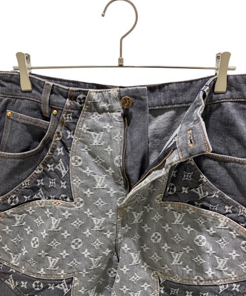 LOUIS VUITTON（ルイ ヴィトン）LOUIS VUITTON (ルイ ヴィトン) モノグラム フラワー デニムパンツ ライトグレー サイズ:32の古着・服飾アイテム