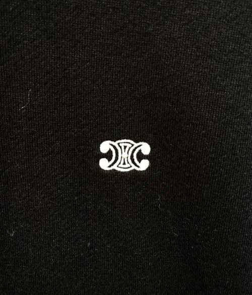 CELINE（セリーヌ）CELINE (セリーヌ) トリオンフ刺繍コットンカシミヤスウェットプルオーバーパーカー ブラック サイズ:Ｓの古着・服飾アイテム