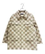 LOUIS VUITTONルイ ヴィトン）の古着「ダミエシャツジャケット/RM241 HQX HQS65E」｜ブラウン×ホワイト